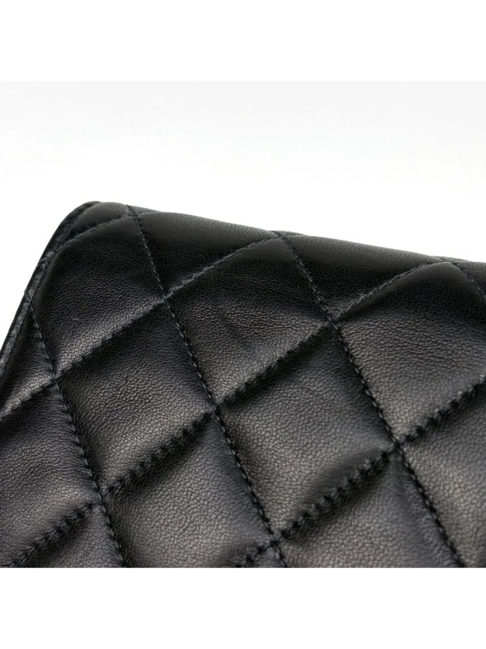 Chanel Quilted Single Flap Chain Shoulder Bag CC Logo Push Lock Leather Black